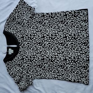 Vintage Jacqueline Smith Black / White Animal Pattern w/Faux Leather Sma…